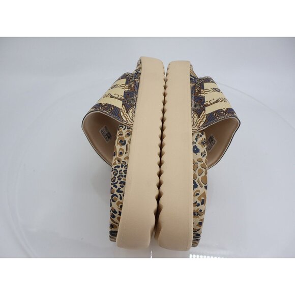 Adidas Adilette Platform Sandal Slide Crystal Sand Animal Print Men Size 11 Tan - Picture 11 of 13